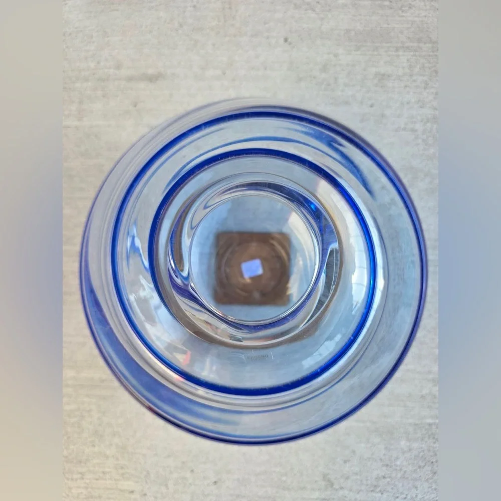 Krosno Poland for Crate & Barrel Santorini Cobalt Blue Glass Vase, 9.5”